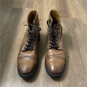 THURSDAY Men's Brown Leather Boots - Limited Edition Golden Brown
